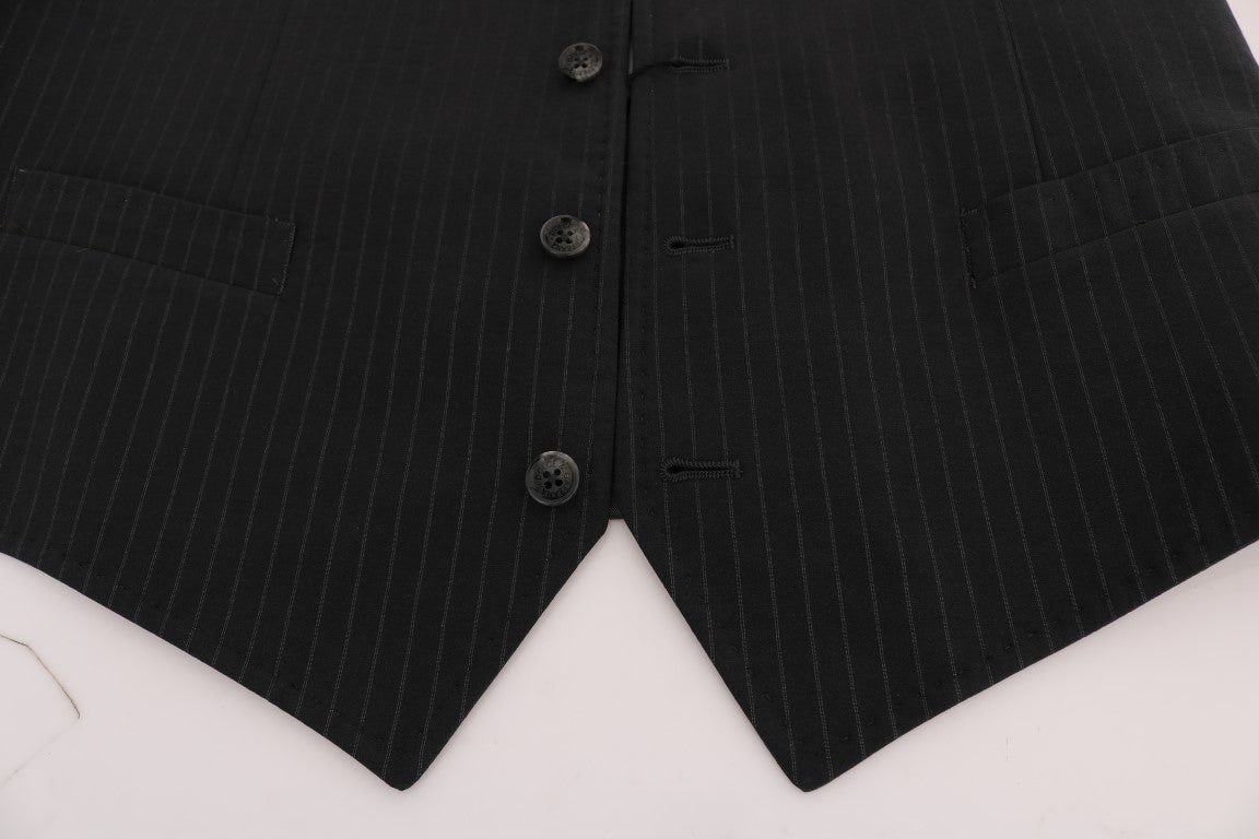 Dolce &amp; Gabbana grijs STAFF katoenen gestreept vest