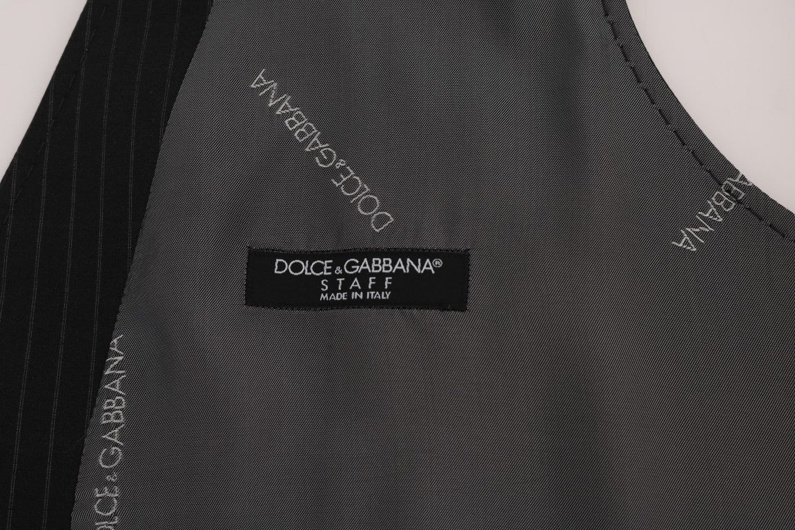 Dolce &amp; Gabbana grijs STAFF katoenen gestreept vest