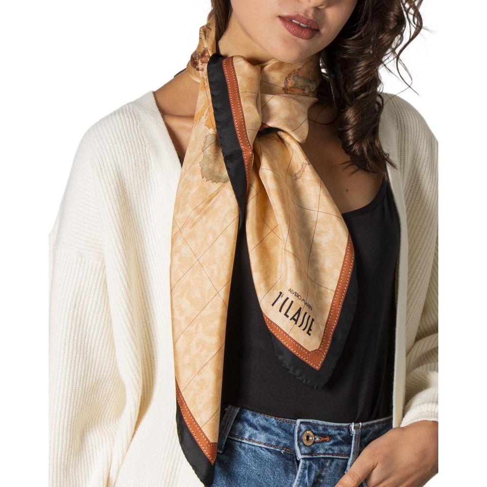 Alviero Martini Prima Classe beige zijden sjaal