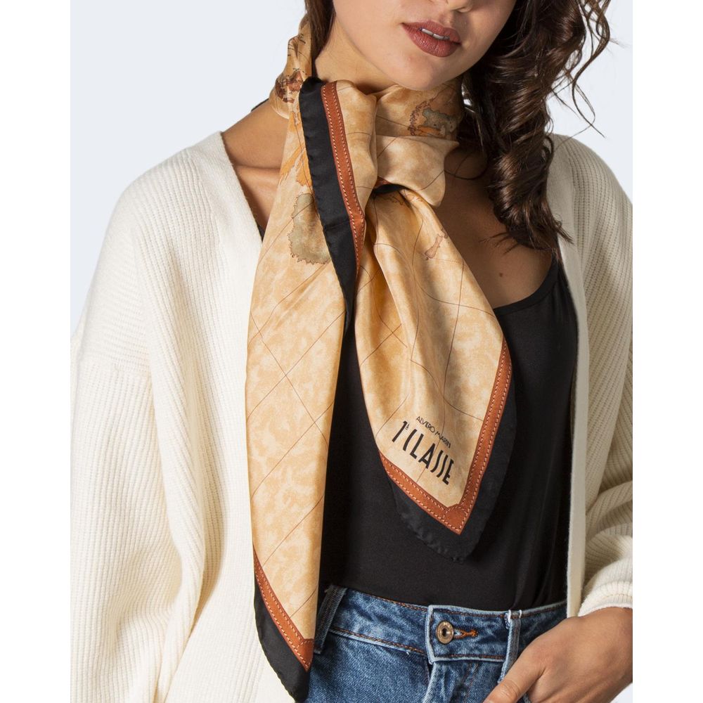 Alviero Martini Prima Classe beige zijden sjaal