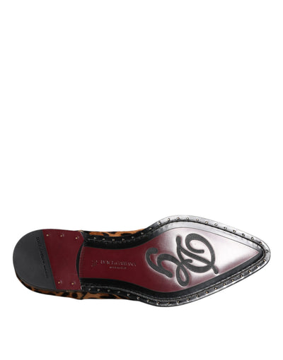Dolce &amp; Gabbana Bruine Luipaard Derby Formele Herenschoenen
