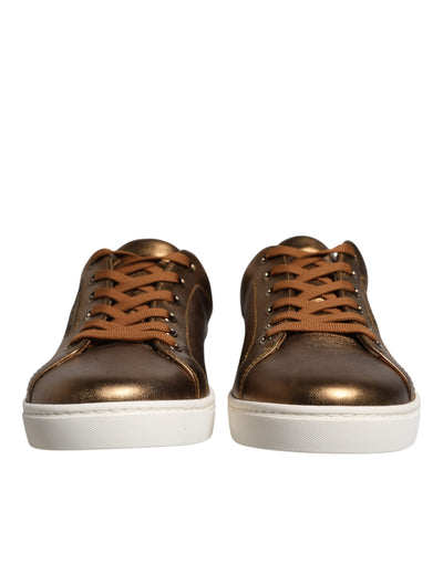 Dolce &amp; Gabbana Gold Leather Logo London Heren Sneakers