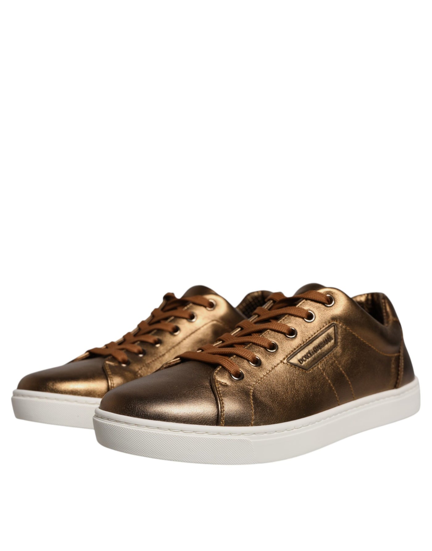 Dolce &amp; Gabbana Gold Leather Logo London Heren Sneakers