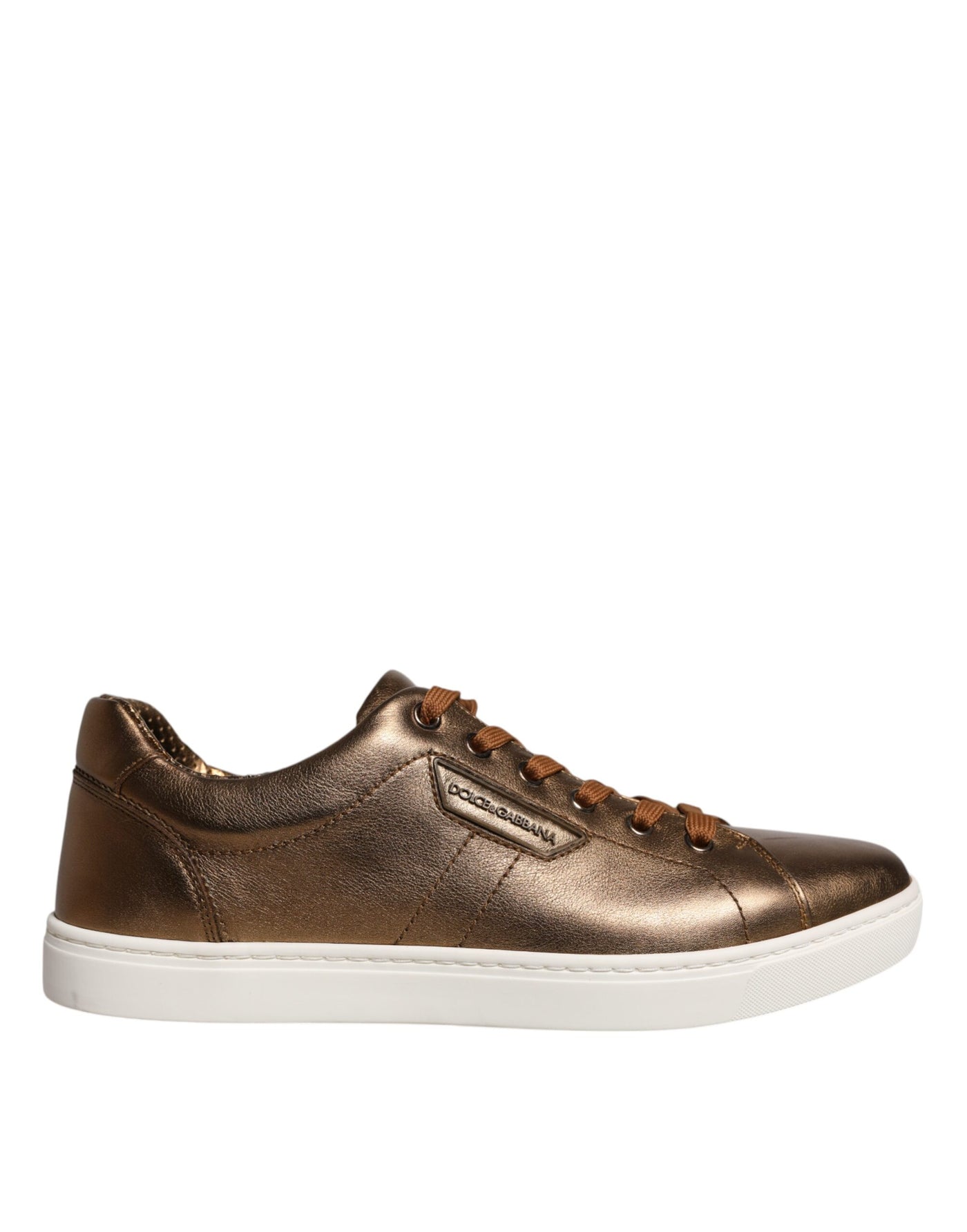 Dolce &amp; Gabbana Gold Leather Logo London Heren Sneakers