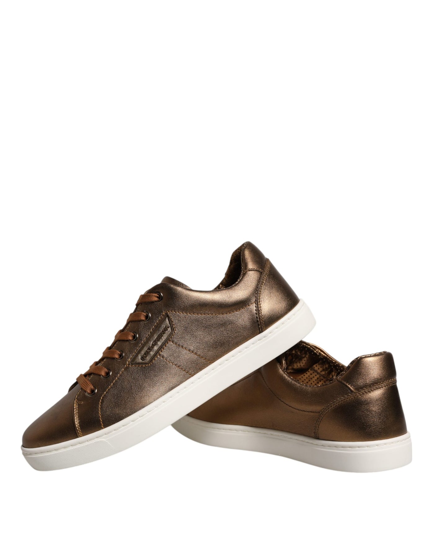 Dolce &amp; Gabbana Gold Leather Logo London Heren Sneakers