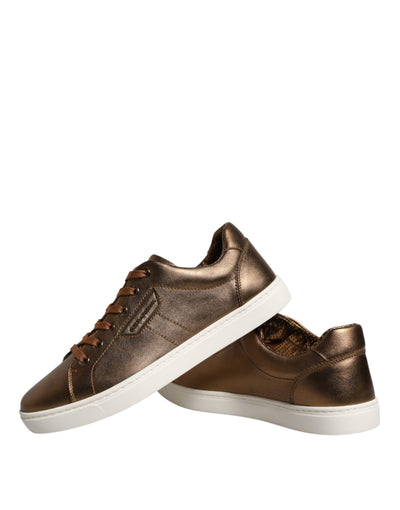 Dolce &amp; Gabbana Gold Leather Logo London Heren Sneakers