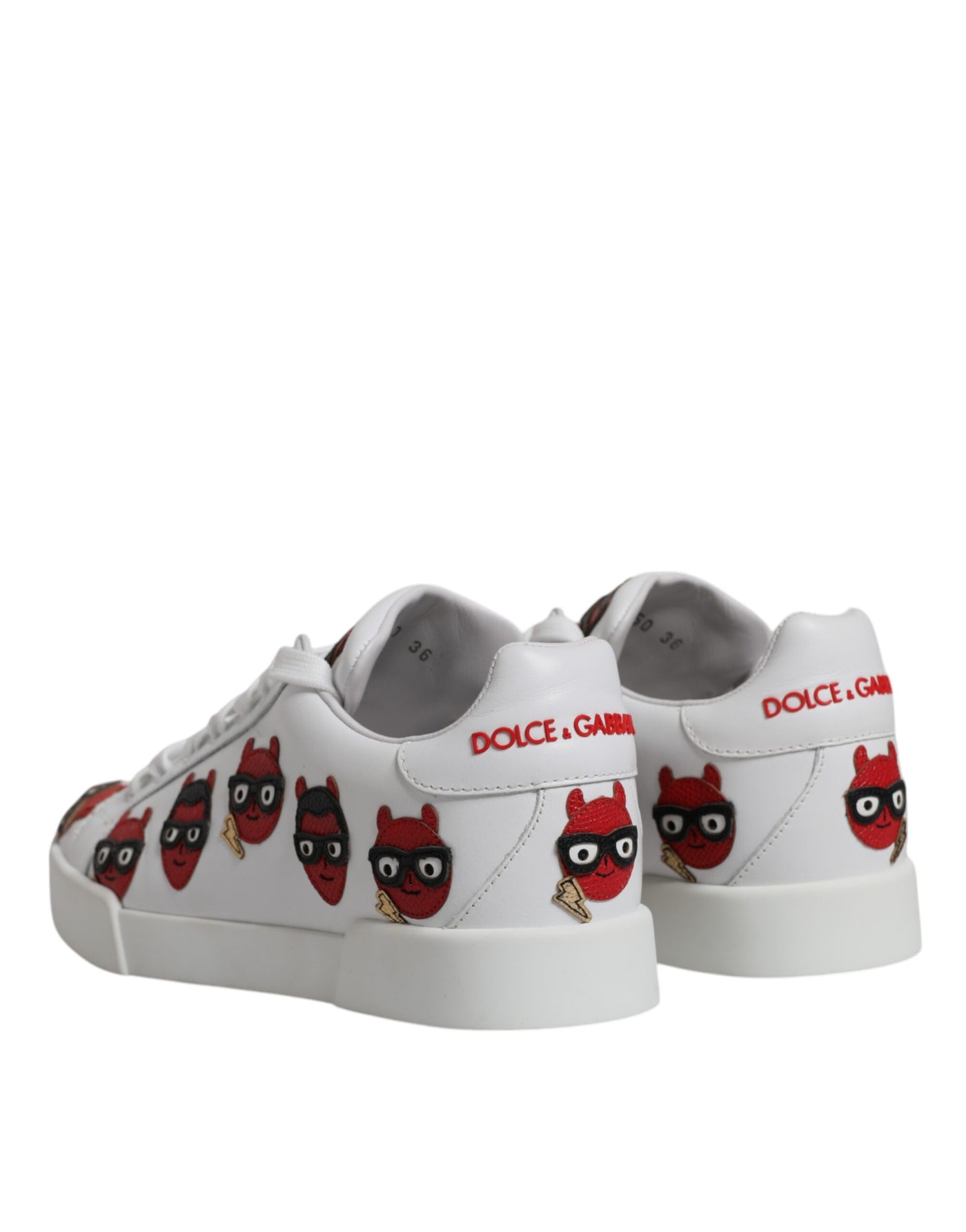 Dolce &amp; Gabbana White Devil Face Portofino Sneakers Schoenen