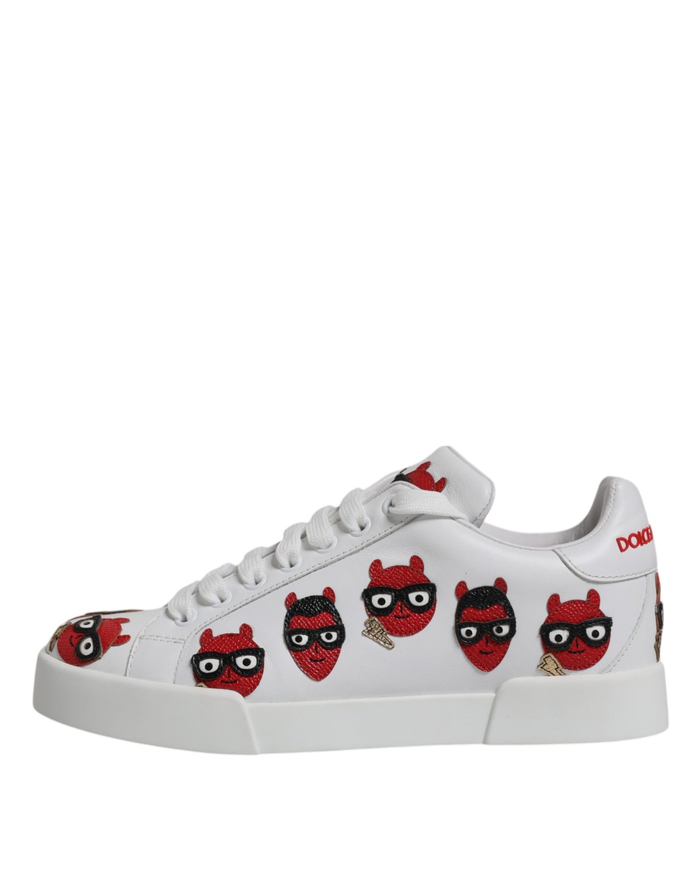 Dolce &amp; Gabbana White Devil Face Portofino Sneakers Schoenen