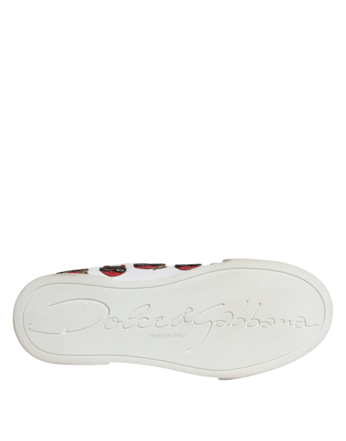 Dolce &amp; Gabbana White Devil Face Portofino Sneakers Schoenen