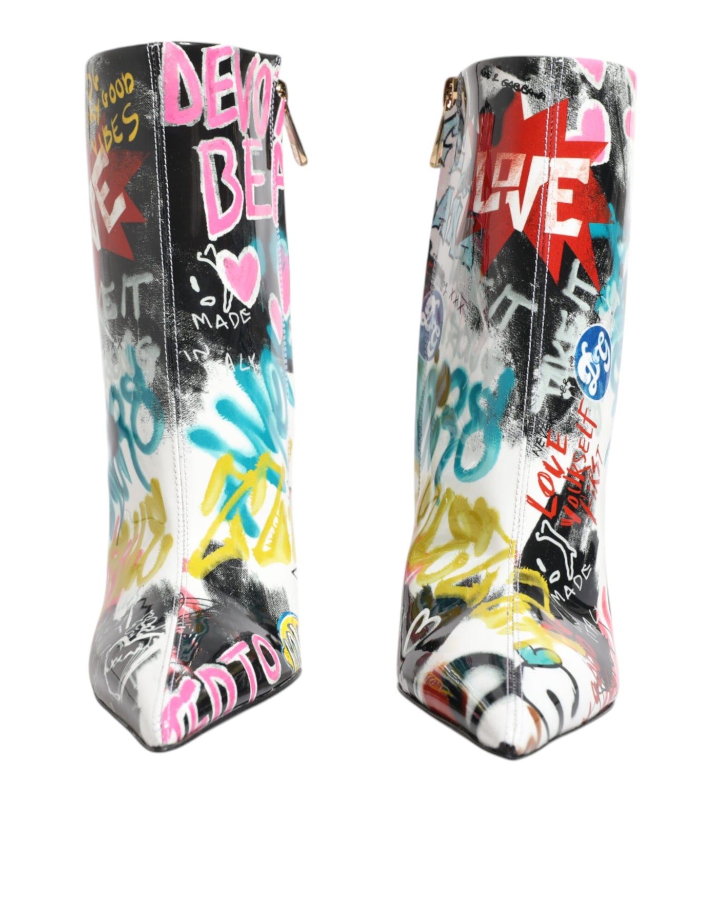 Bottes mi-mollet Dolce &amp; Gabbana multicolores à motif graffiti Keira
