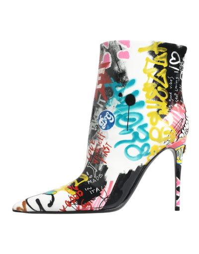 Bottes mi-mollet Dolce &amp; Gabbana multicolores à motif graffiti Keira