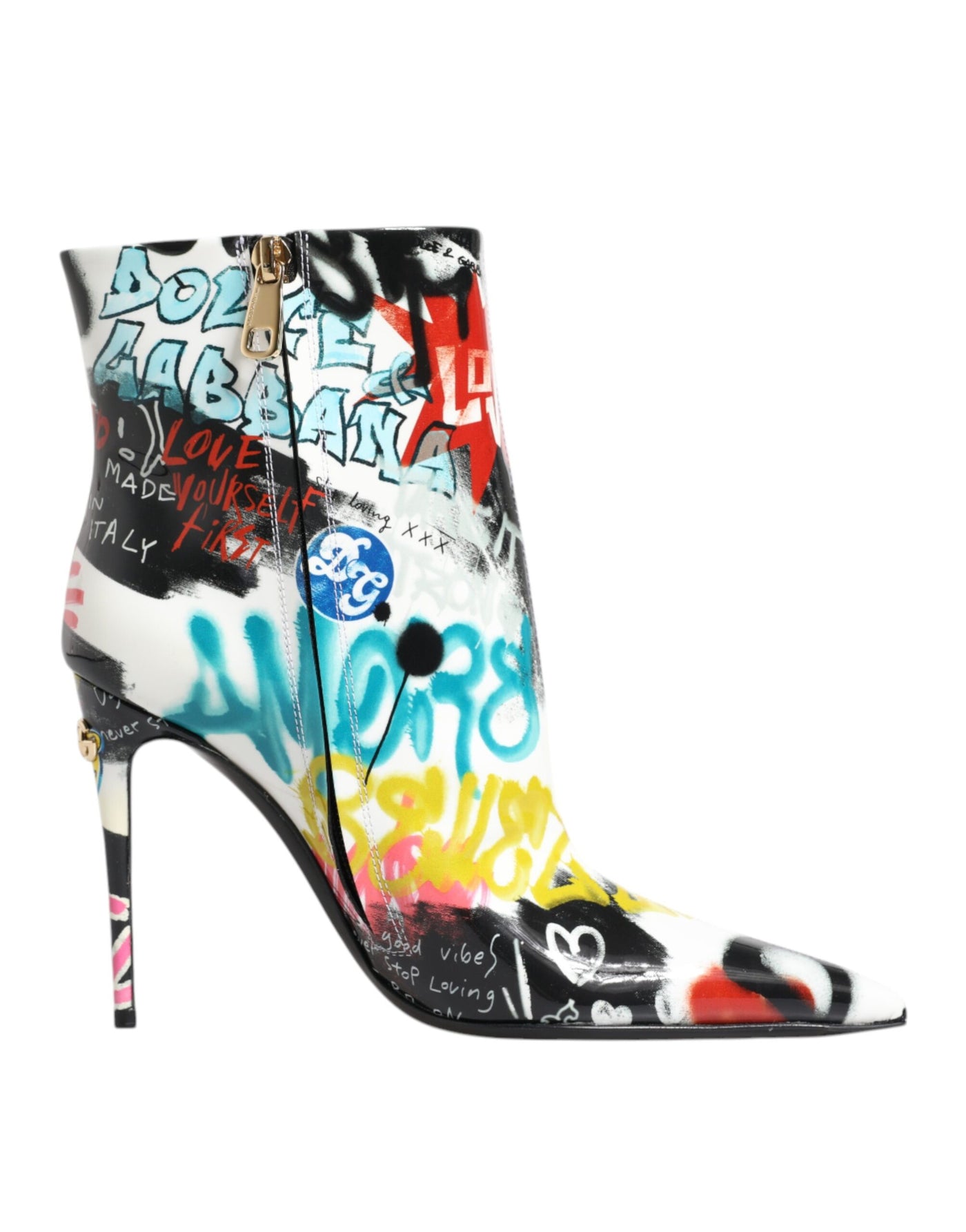 Bottes mi-mollet Dolce &amp; Gabbana multicolores à motif graffiti Keira