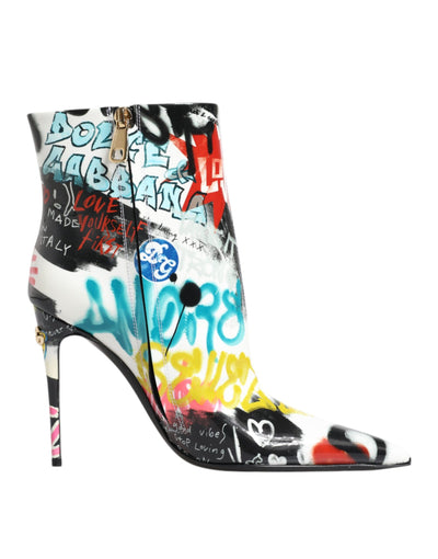 Bottes mi-mollet Dolce &amp; Gabbana multicolores à motif graffiti Keira