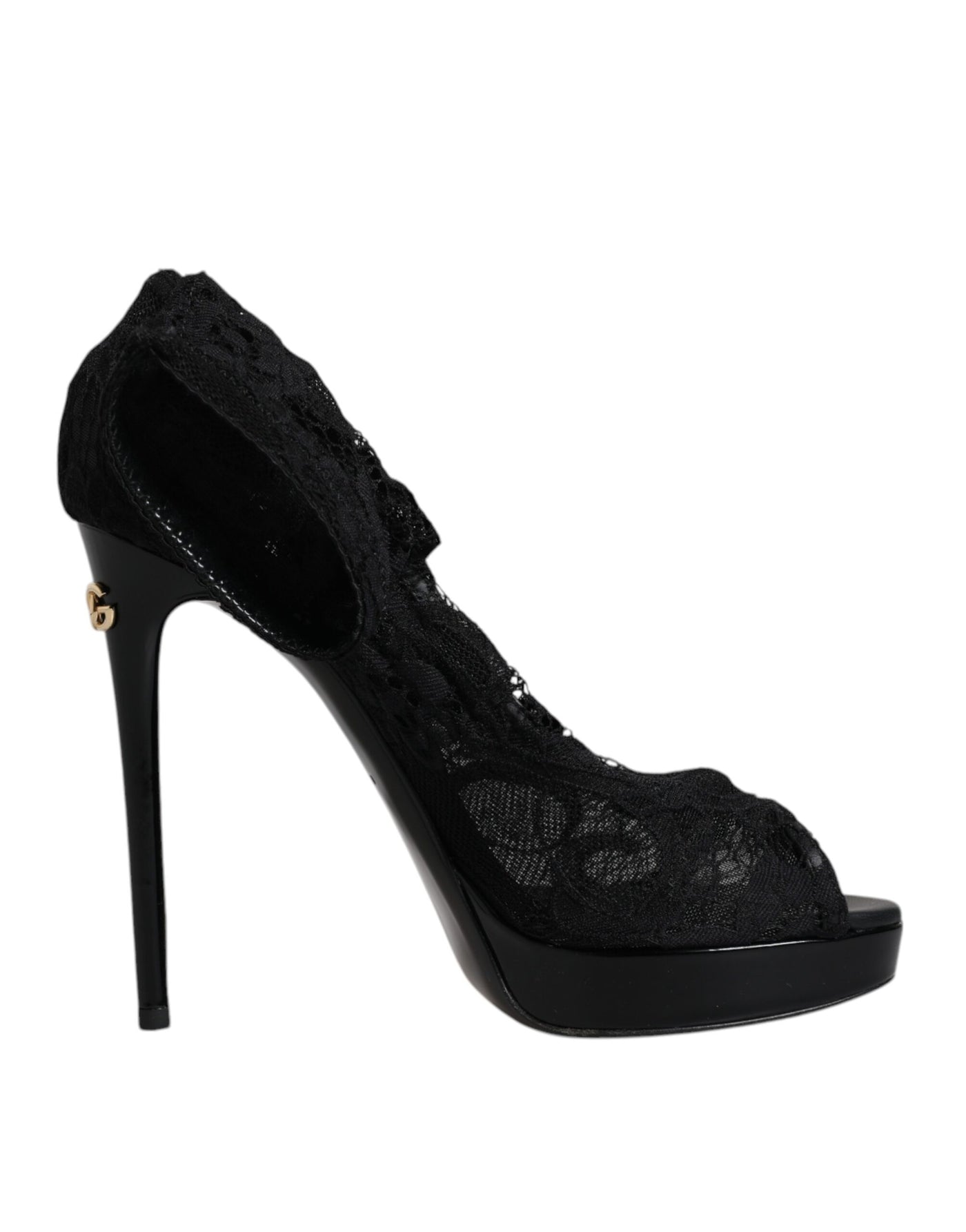 Bottes en dentelle extensible noires Taormina de Dolce &amp; Gabbana