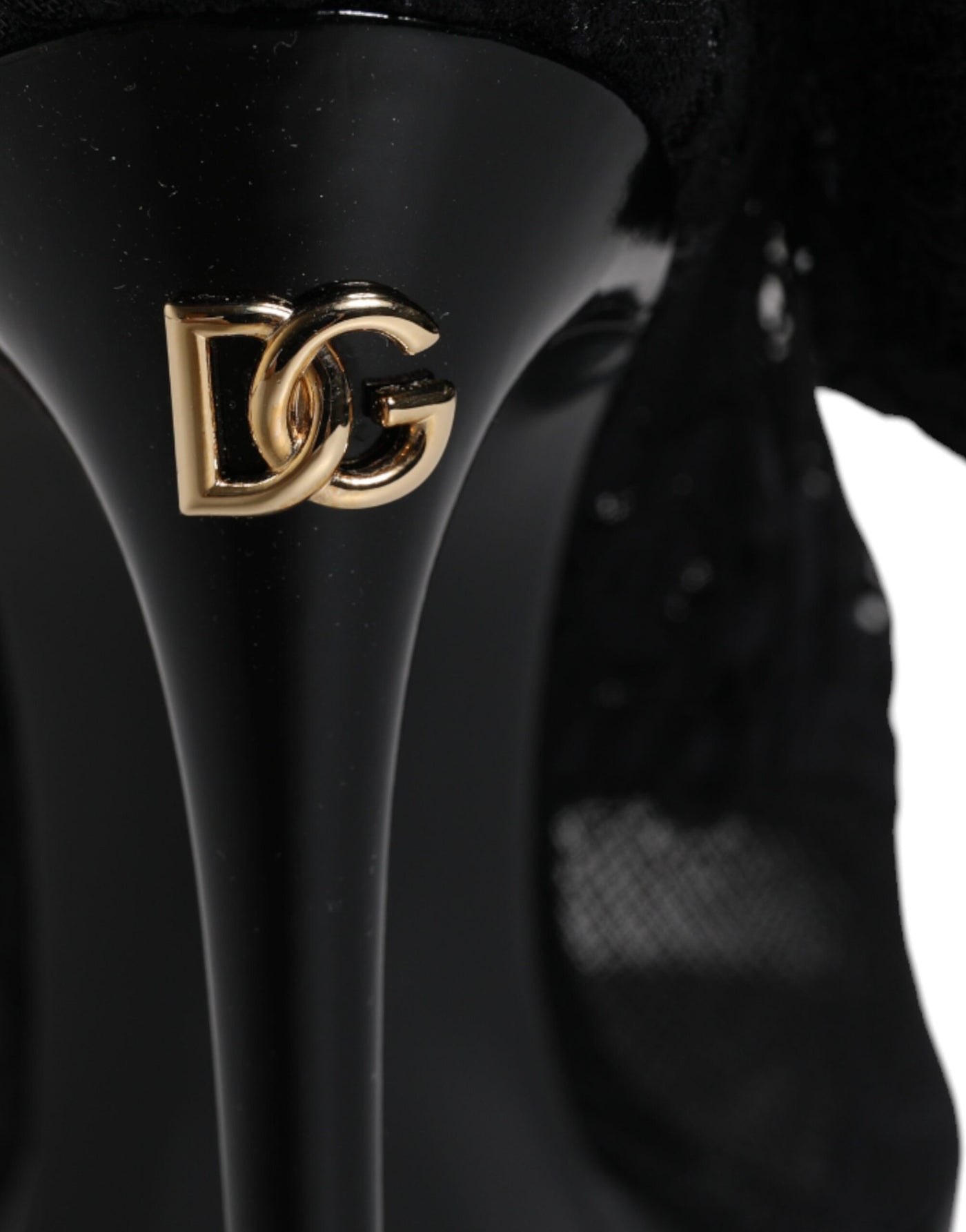 Bottes en dentelle extensible noires Taormina de Dolce &amp; Gabbana