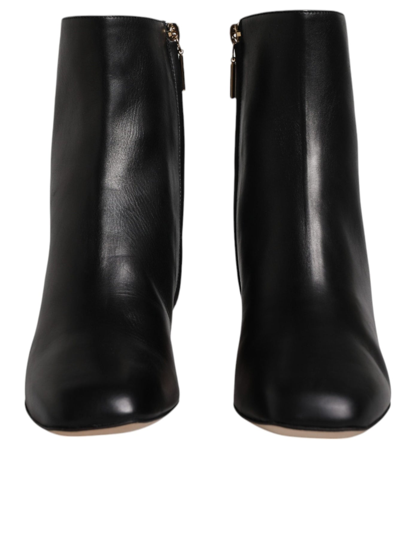 Bottes mi-mollet en cuir noir Jackie de Dolce &amp; Gabbana