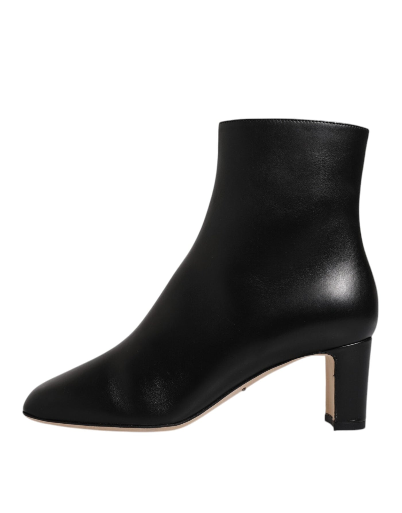 Bottes mi-mollet en cuir noir Jackie de Dolce &amp; Gabbana
