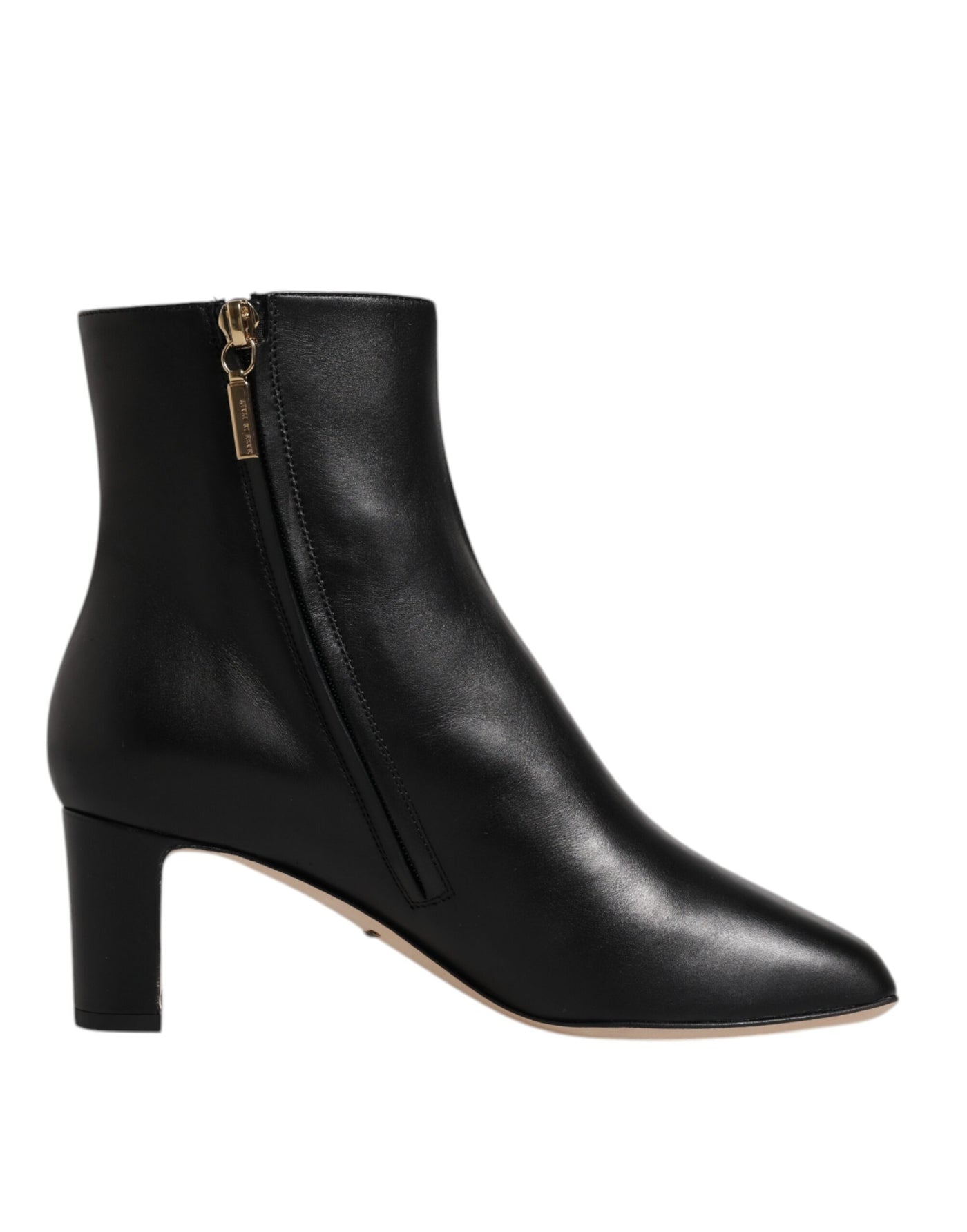 Bottes mi-mollet en cuir noir Jackie de Dolce &amp; Gabbana