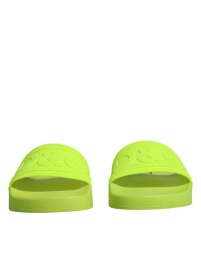 Dolce &amp; Gabbana Groene Rubberen Slippers Sandalen Strandschoenen