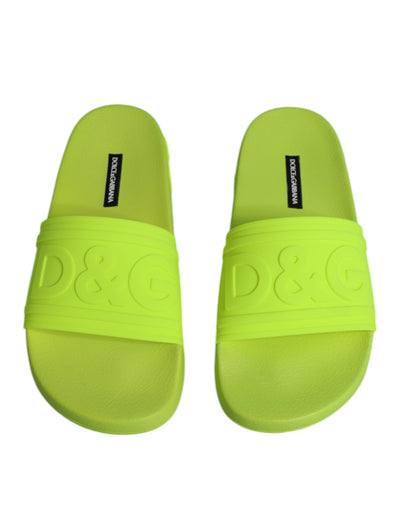 Dolce &amp; Gabbana Groene Rubberen Slippers Sandalen Strandschoenen