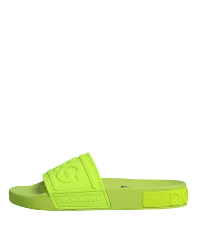 Dolce &amp; Gabbana Groene Rubberen Slippers Sandalen Strandschoenen
