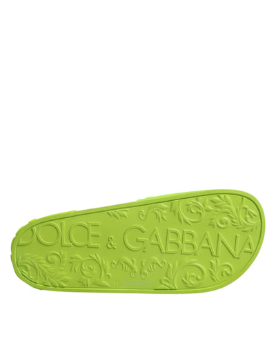 Dolce &amp; Gabbana Groene Rubberen Slippers Sandalen Strandschoenen