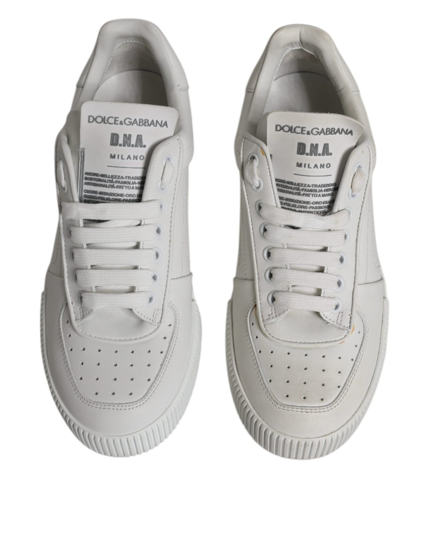 Dolce &amp; Gabbana witte Miami leren lage sneakers