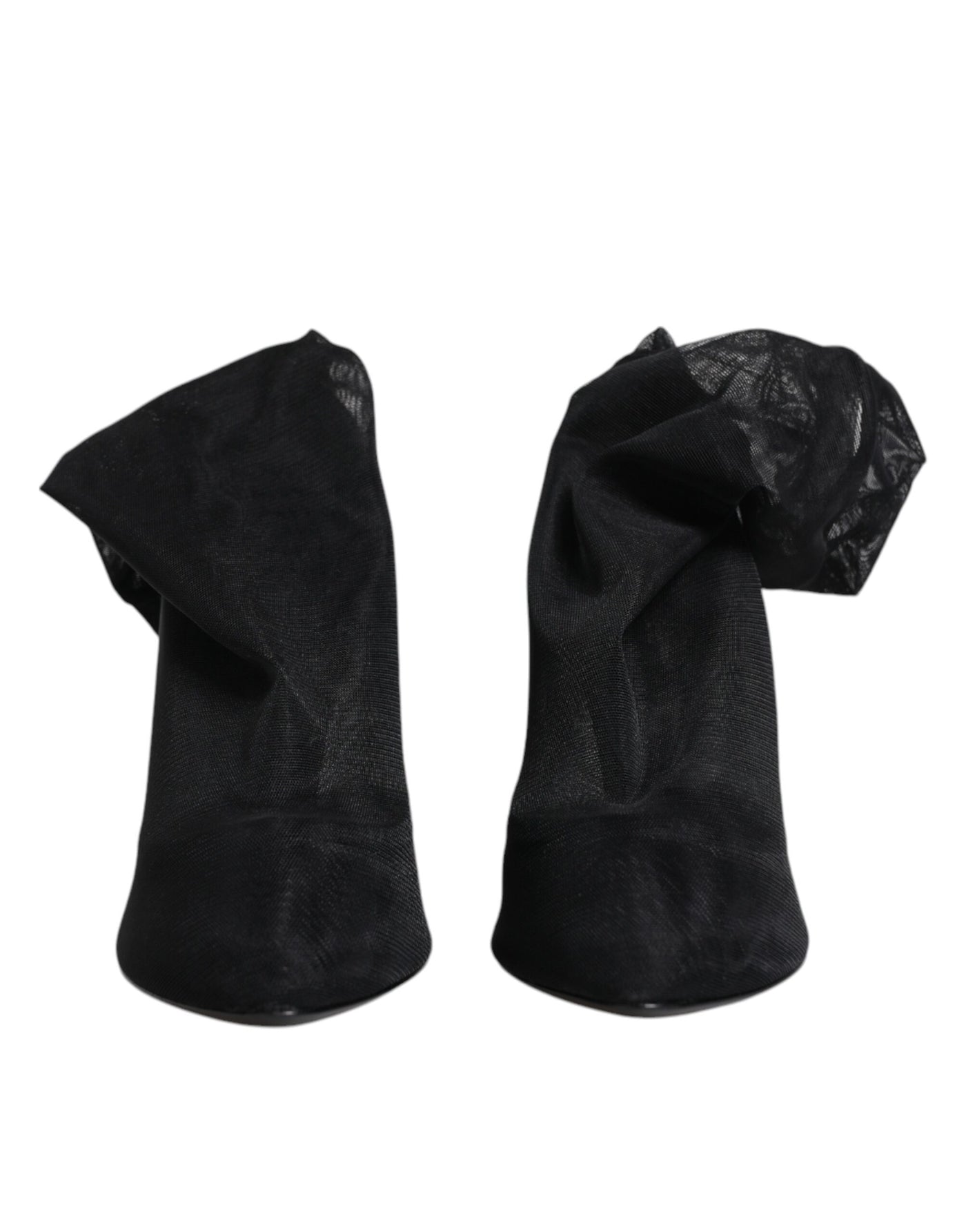 Bottes chaussettes en maille extensible noire en soie Dolce &amp; Gabbana