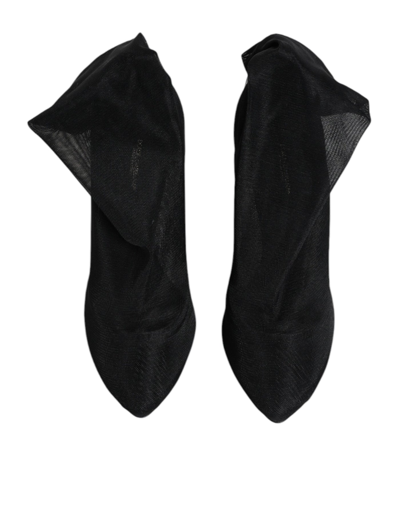 Bottes chaussettes en maille extensible noire en soie Dolce &amp; Gabbana