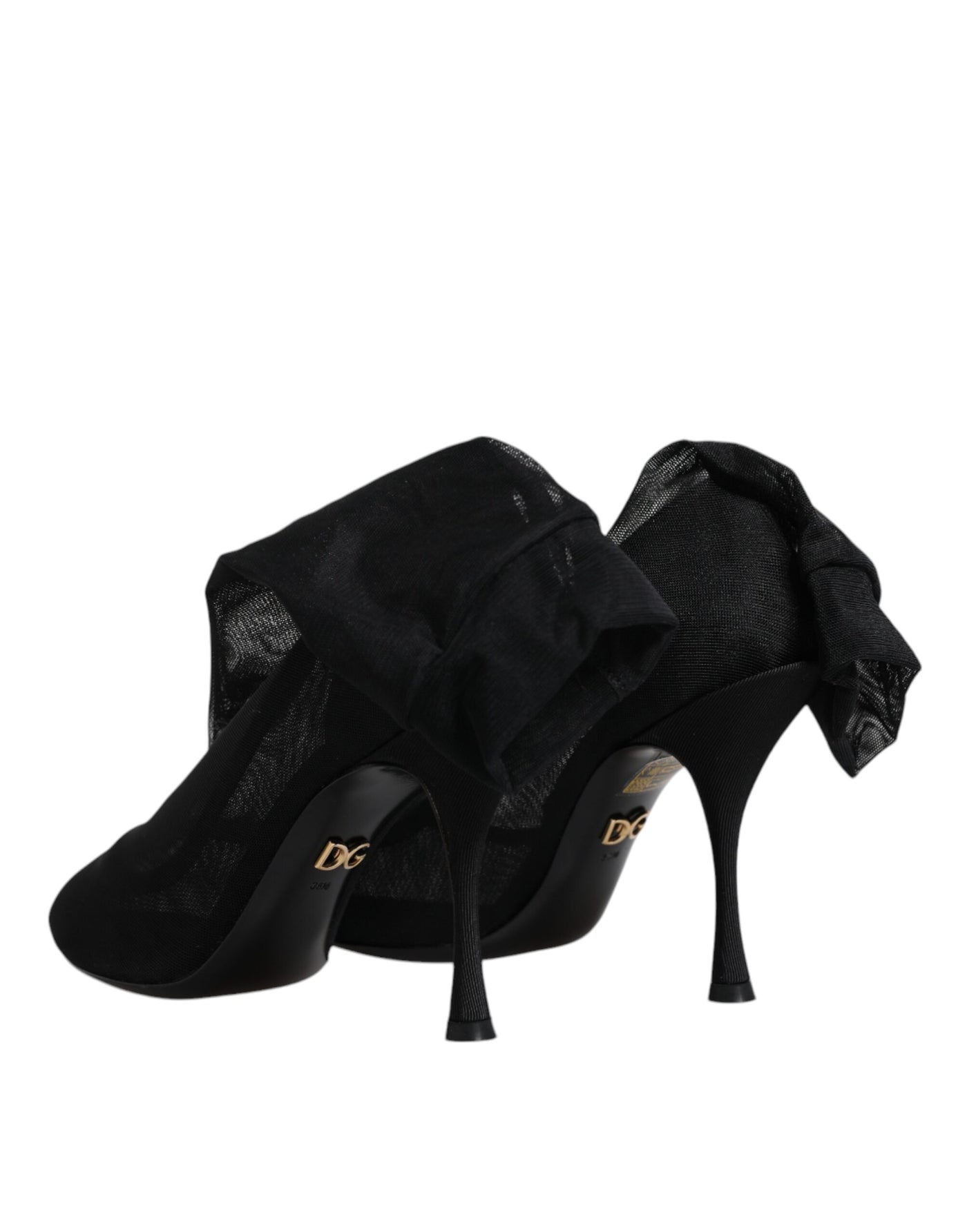 Bottes chaussettes en maille extensible noire en soie Dolce &amp; Gabbana