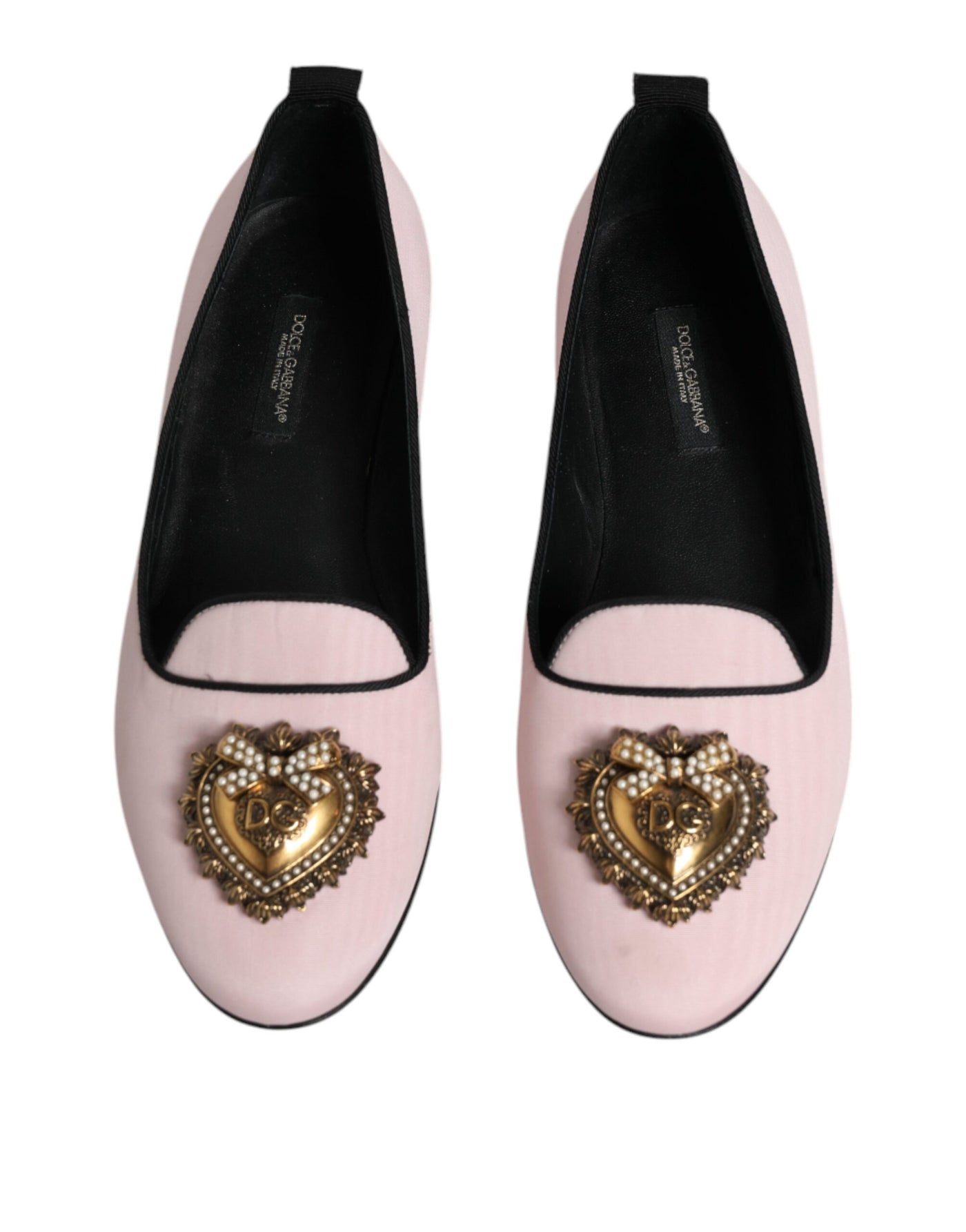 Dolce &amp; Gabbana lichtroze fluwelen instappers instappers