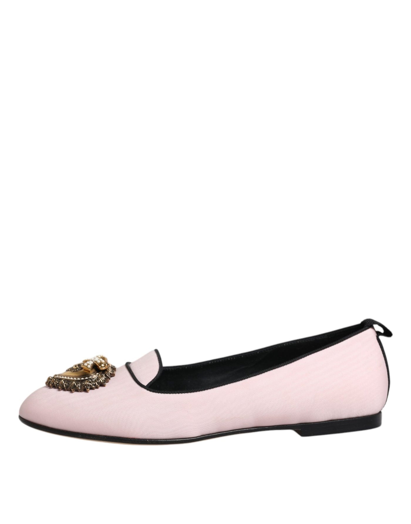 Dolce &amp; Gabbana lichtroze fluwelen instappers instappers