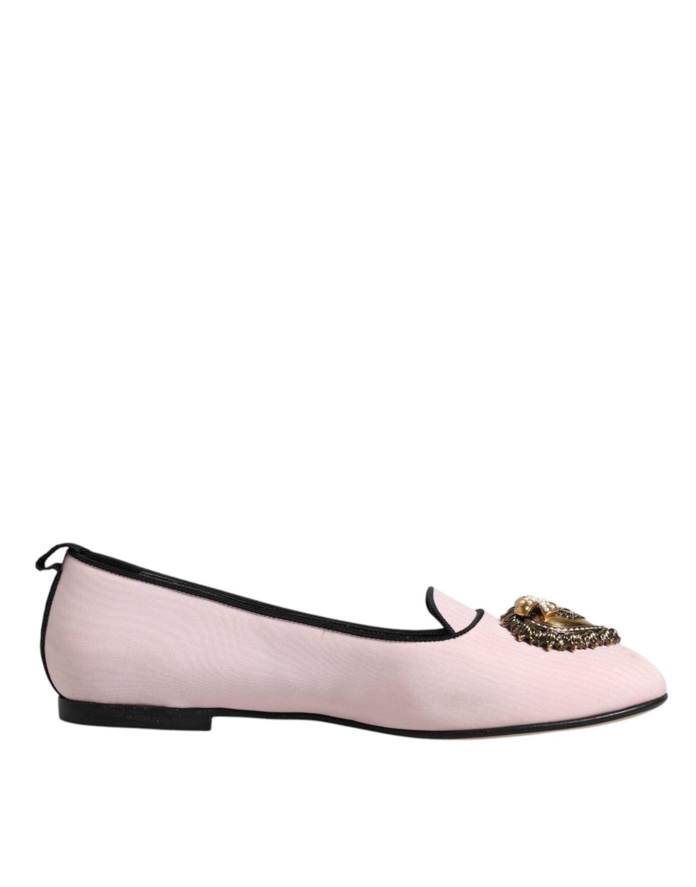 Dolce &amp; Gabbana lichtroze fluwelen instappers instappers