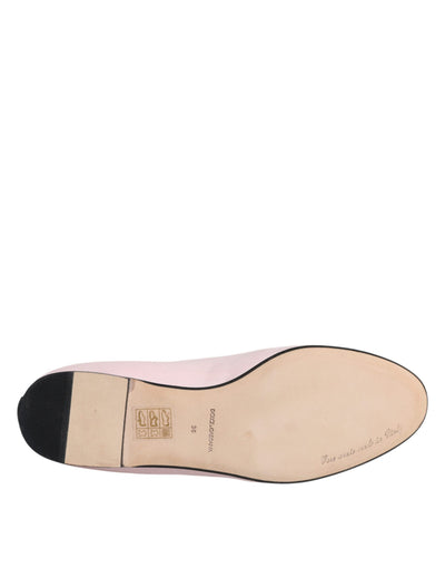 Dolce &amp; Gabbana lichtroze fluwelen instappers instappers