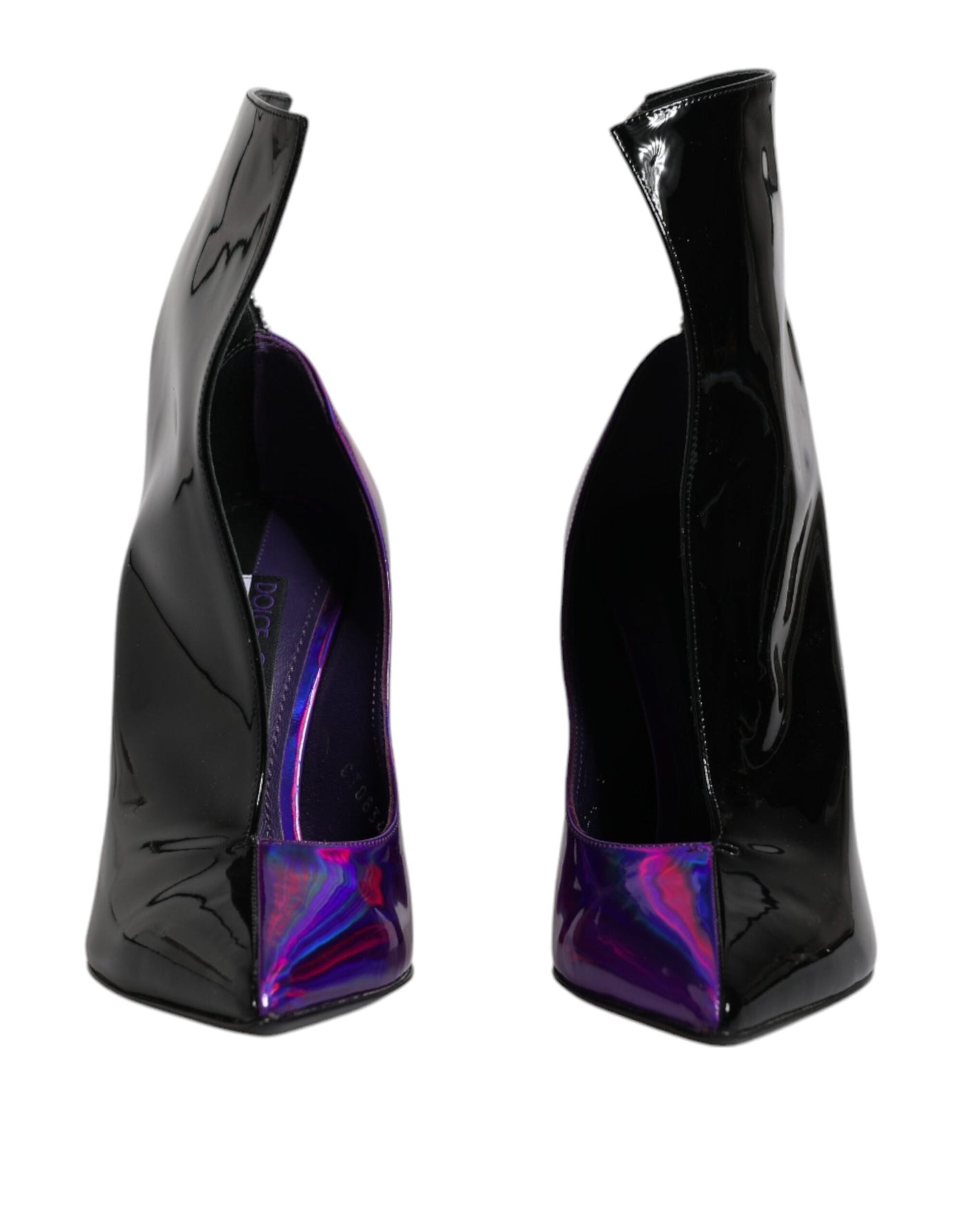 Bottines pointues violettes et noires Dolce &amp; Gabbana