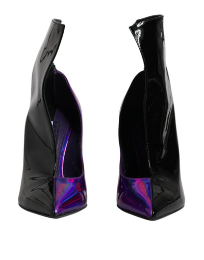Bottines pointues violettes et noires Dolce &amp; Gabbana
