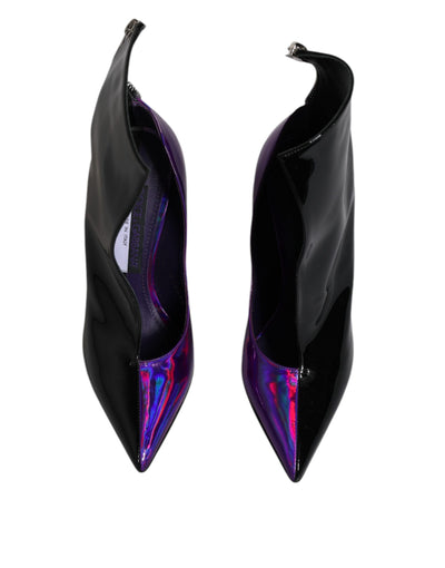 Bottines pointues violettes et noires Dolce &amp; Gabbana