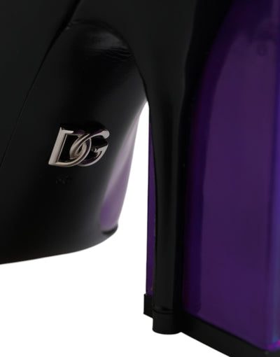 Bottines pointues violettes et noires Dolce &amp; Gabbana