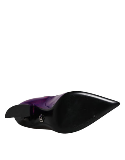 Bottines pointues violettes et noires Dolce &amp; Gabbana