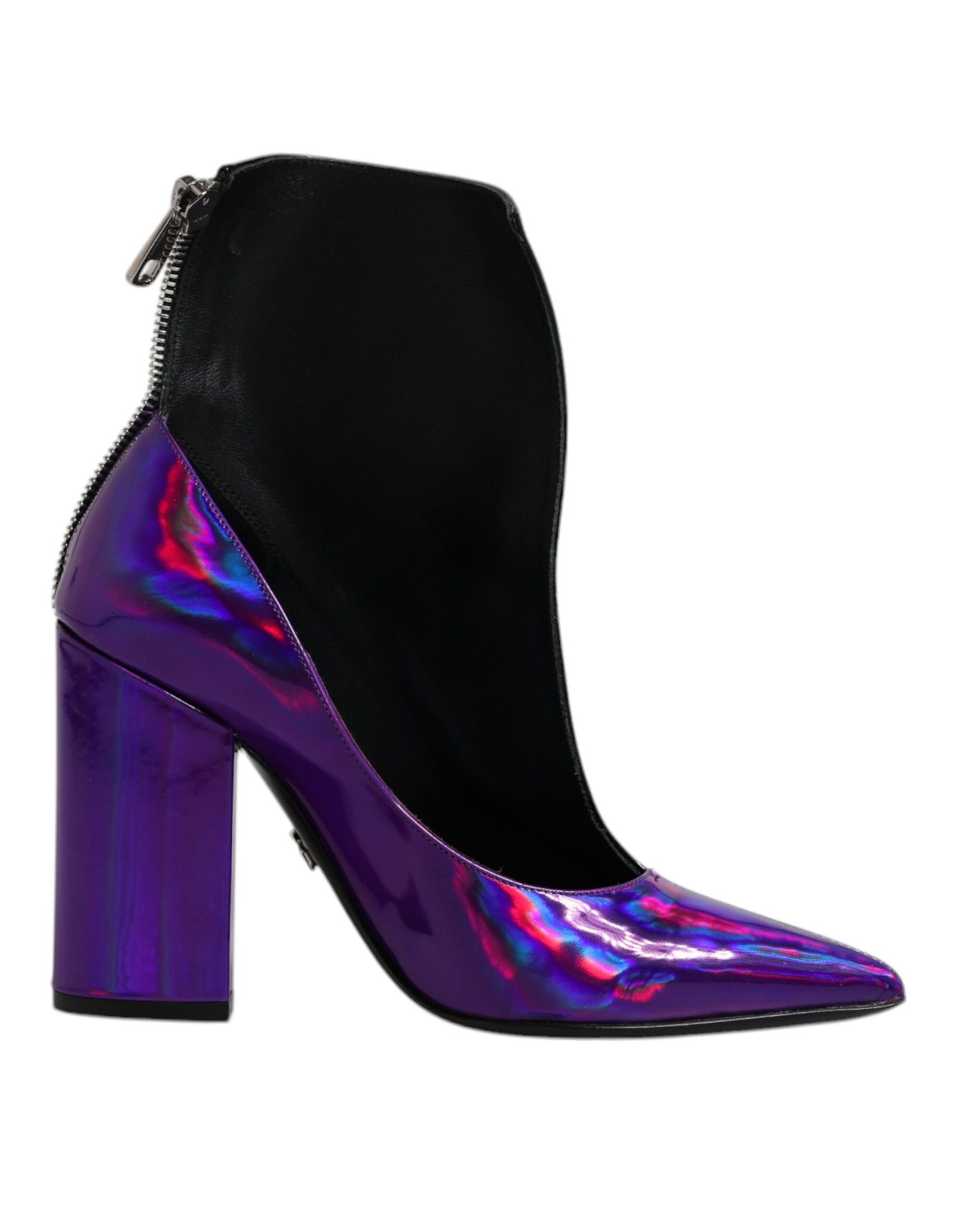 Bottines pointues violettes et noires Dolce &amp; Gabbana