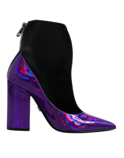Bottines pointues violettes et noires Dolce &amp; Gabbana