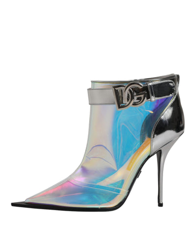 Chaussures Dolce &amp; Gabbana - Bottines courtes pointues argentées irisées