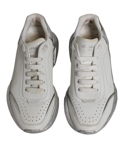 Dolce &amp; Gabbana Witte Zilveren Daymaster Lage Sneakers Schoenen