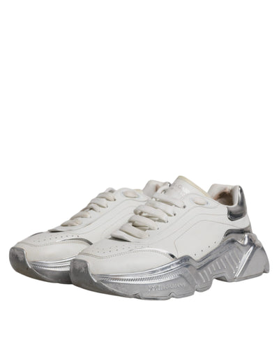 Dolce &amp; Gabbana Witte Zilveren Daymaster Lage Sneakers Schoenen