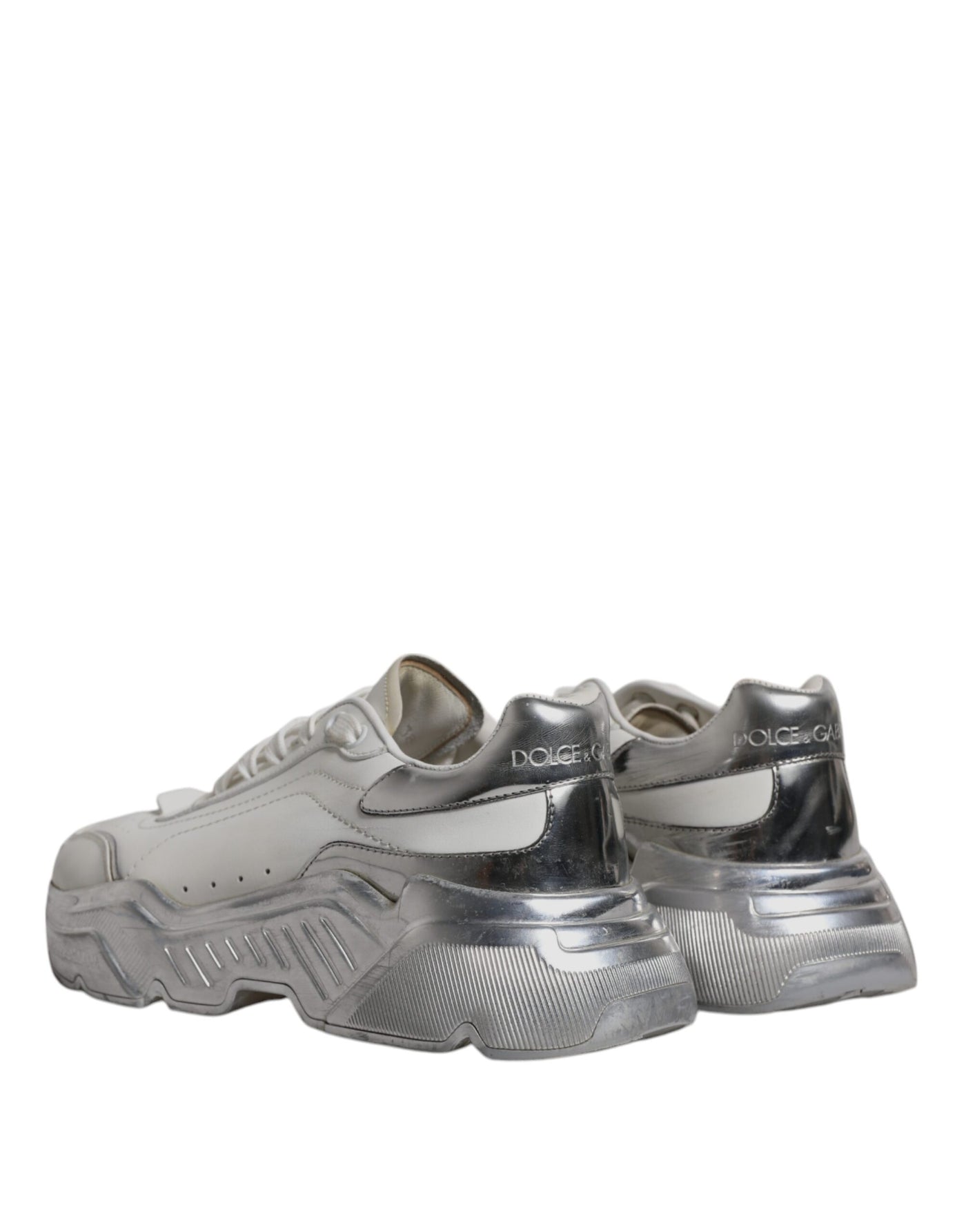 Dolce &amp; Gabbana Witte Zilveren Daymaster Lage Sneakers Schoenen