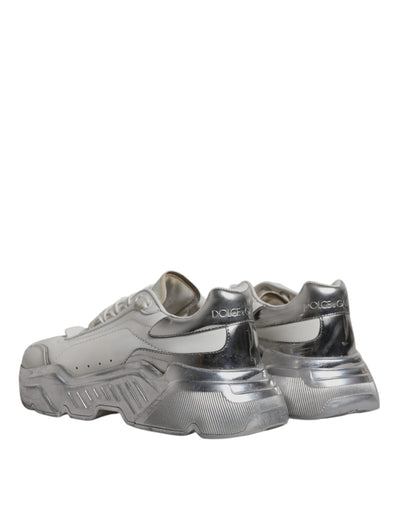 Dolce &amp; Gabbana Witte Zilveren Daymaster Lage Sneakers Schoenen