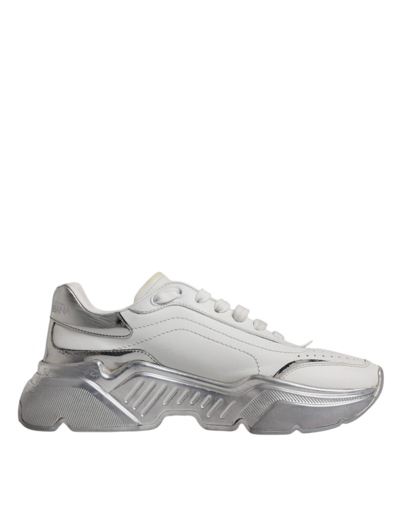 Dolce &amp; Gabbana Witte Zilveren Daymaster Lage Sneakers Schoenen