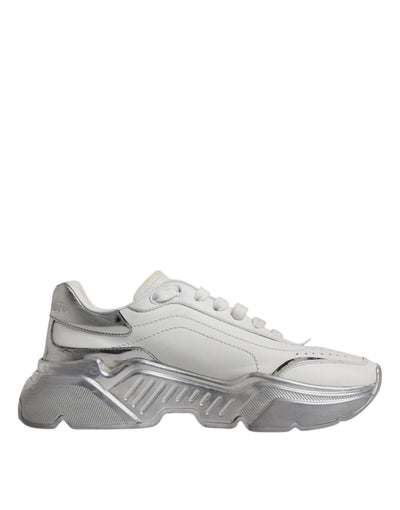 Dolce &amp; Gabbana Witte Zilveren Daymaster Lage Sneakers Schoenen