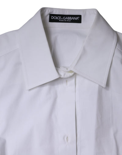 Dolce &amp; Gabbana Wit Katoenen Kraag Shirt met Lange Mouwen