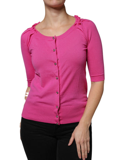 Dolce &amp; Gabbana roze wollen vest met knoopjes